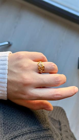 Sonsuzluk Figürlü Altın Yüzük