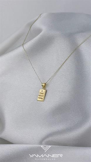 Taşlı Külçe Model Kolye