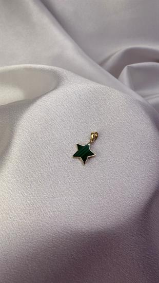 Taşlı Yıldız Figürlü Altın Kolye Ucu