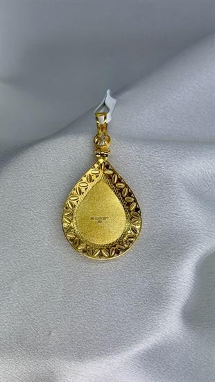 Tuğralı Damla Altın Kolye Ucu