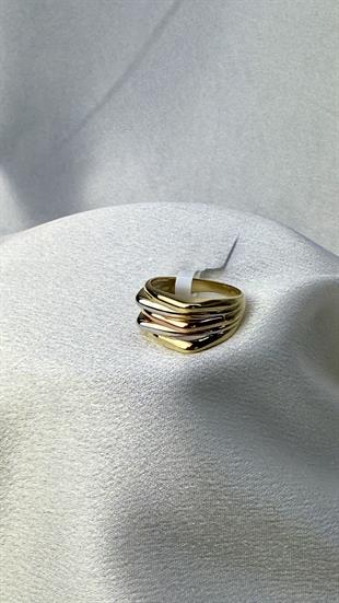 Üç Renk Sarmal Altın Yüzük