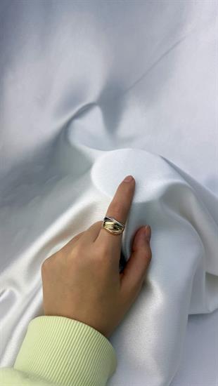 Üç Renk Tasarım Altın Yüzük