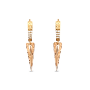Gold Taşlı Kadın Küpe