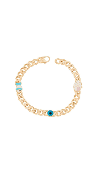 3 Figürlü Gurmet Çocuk Bilekliği (Balık-Nazar Boncuğu-Kuzu)