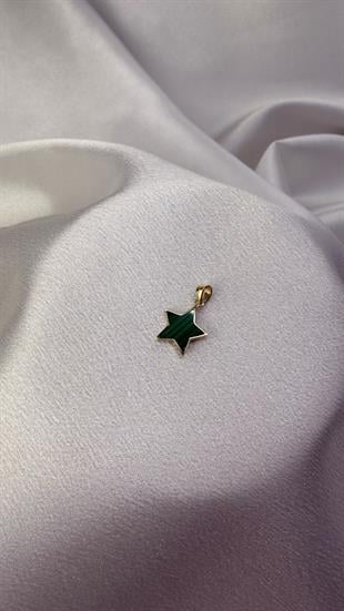 Yıldız Figürlü Taşlı Altın Kolye Ucu