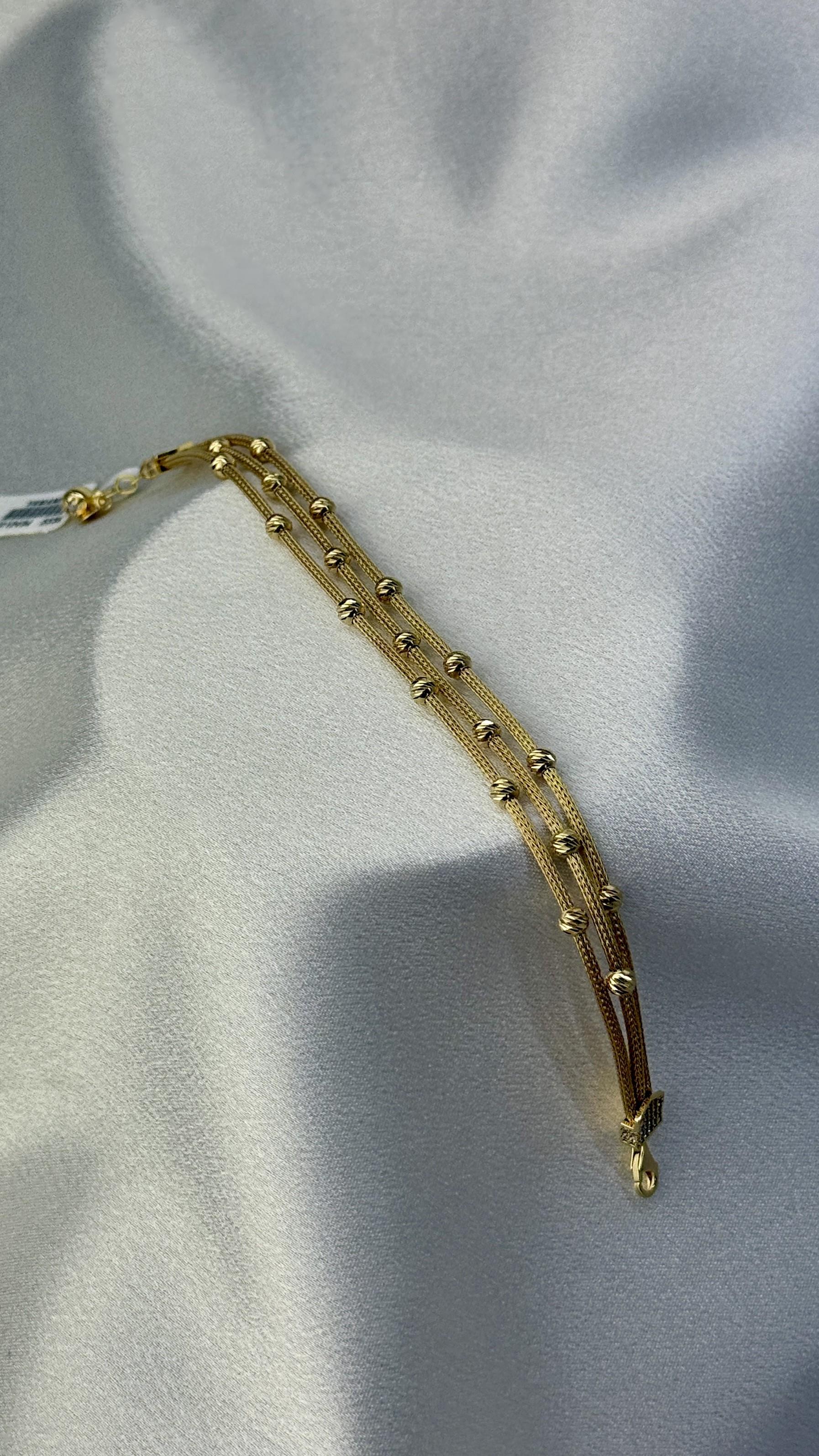 3 Sıralı Dorika Toplu Altın Bileklik