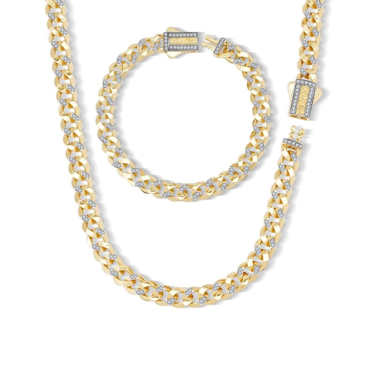 7mm Piramit Taşlı Altın Gurmet Set