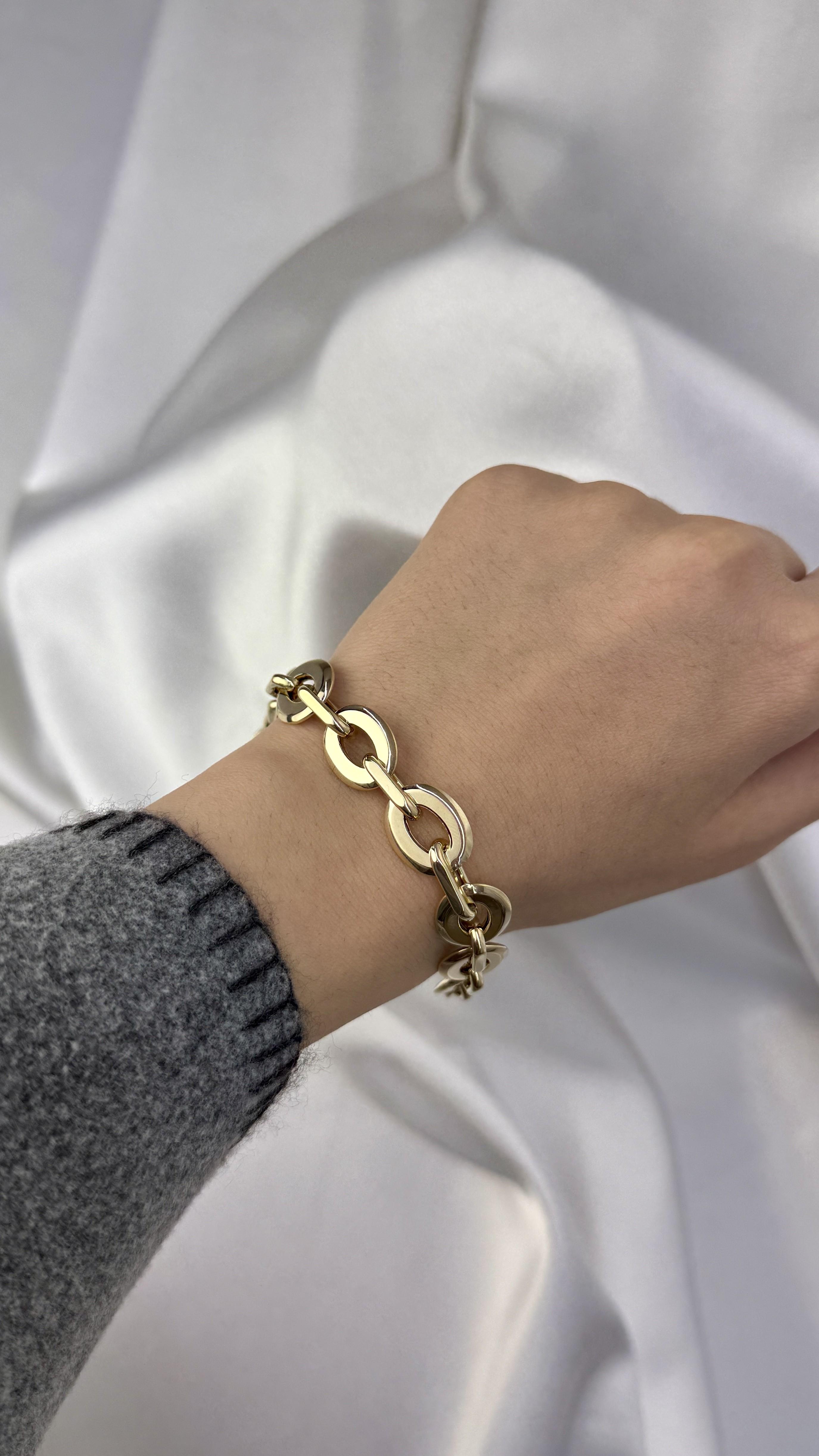 Aynalı Halka Model Altın Bileklik