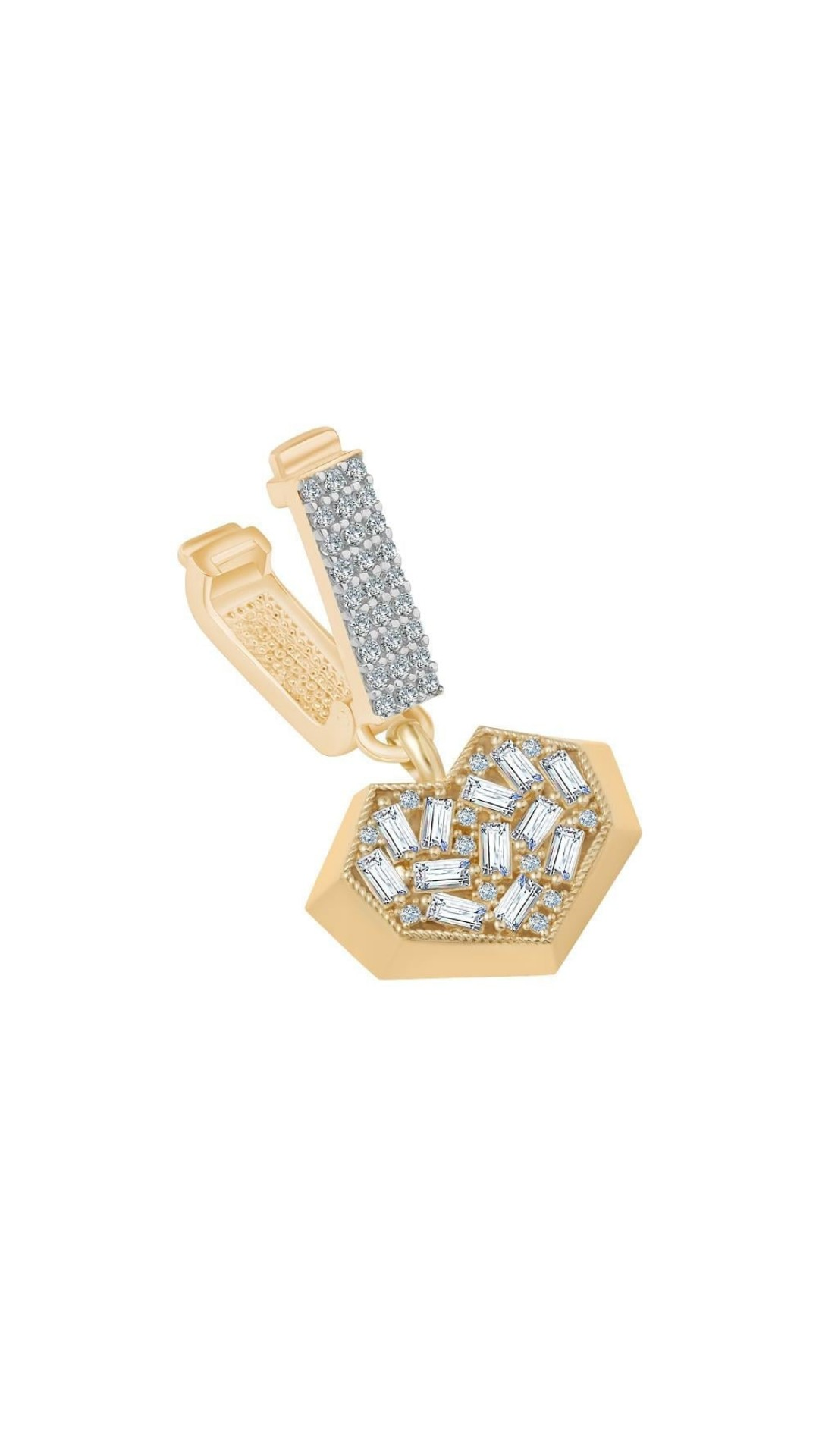 Baget Taşlı Kalp Bileklik Charm