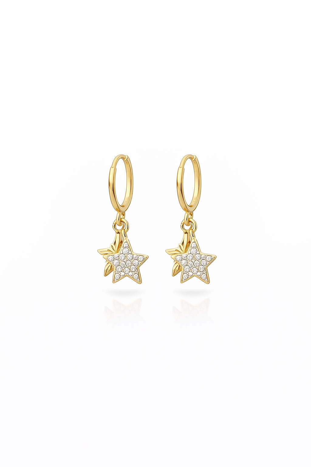 Çift Yıldızlı Halka Küpe