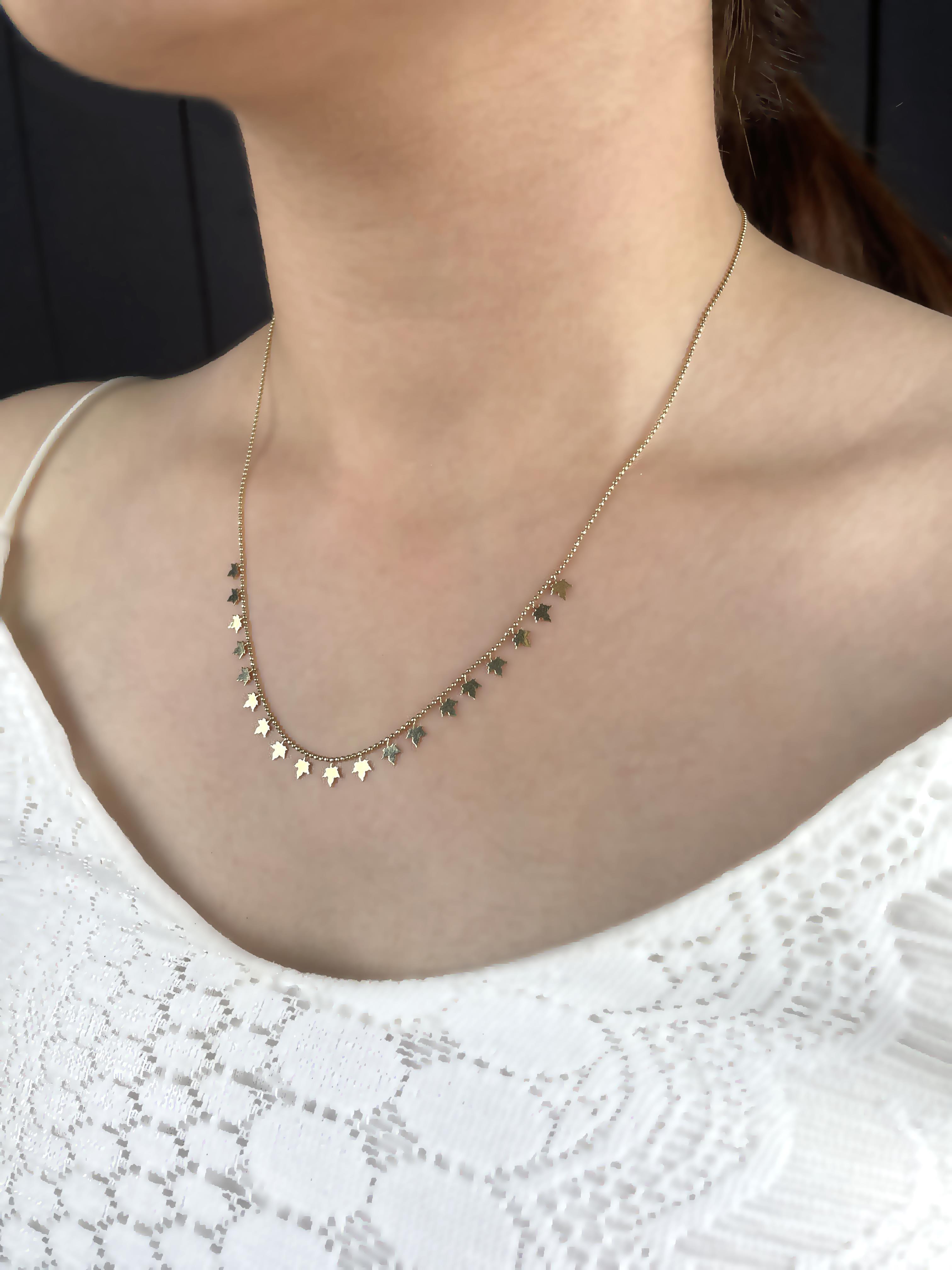 Çınar Yaprak Figürlü Kolye