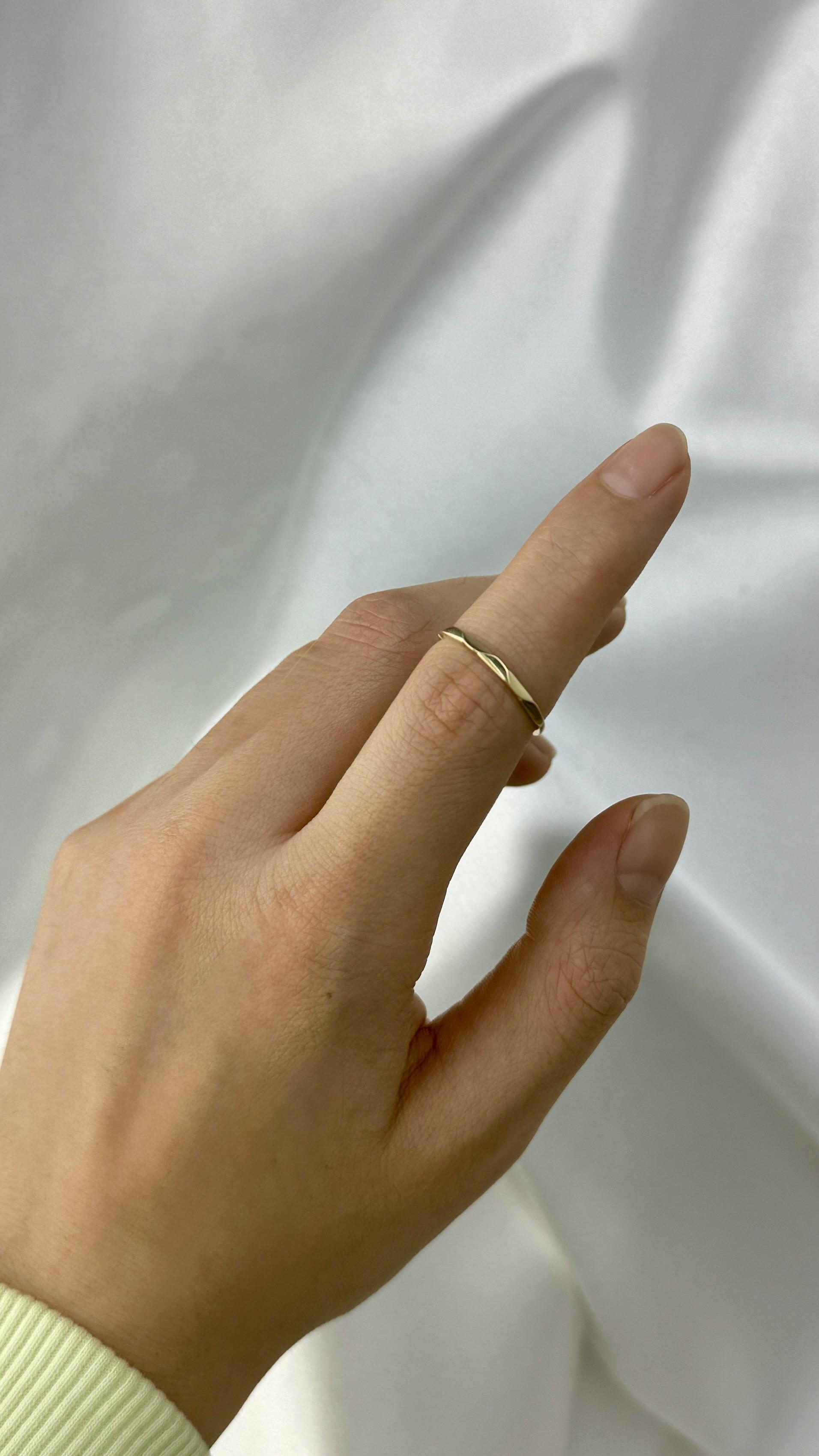 Geometrik Çıtır Altın Yüzük