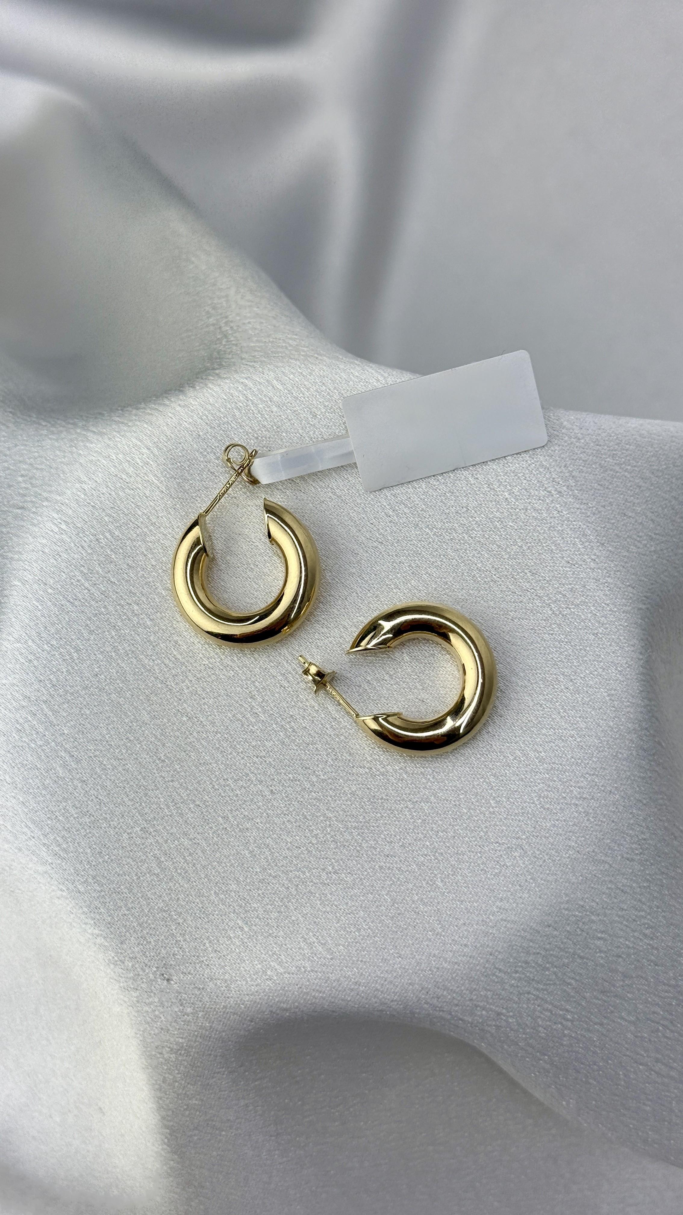 Kalın Altın Halka Küpe