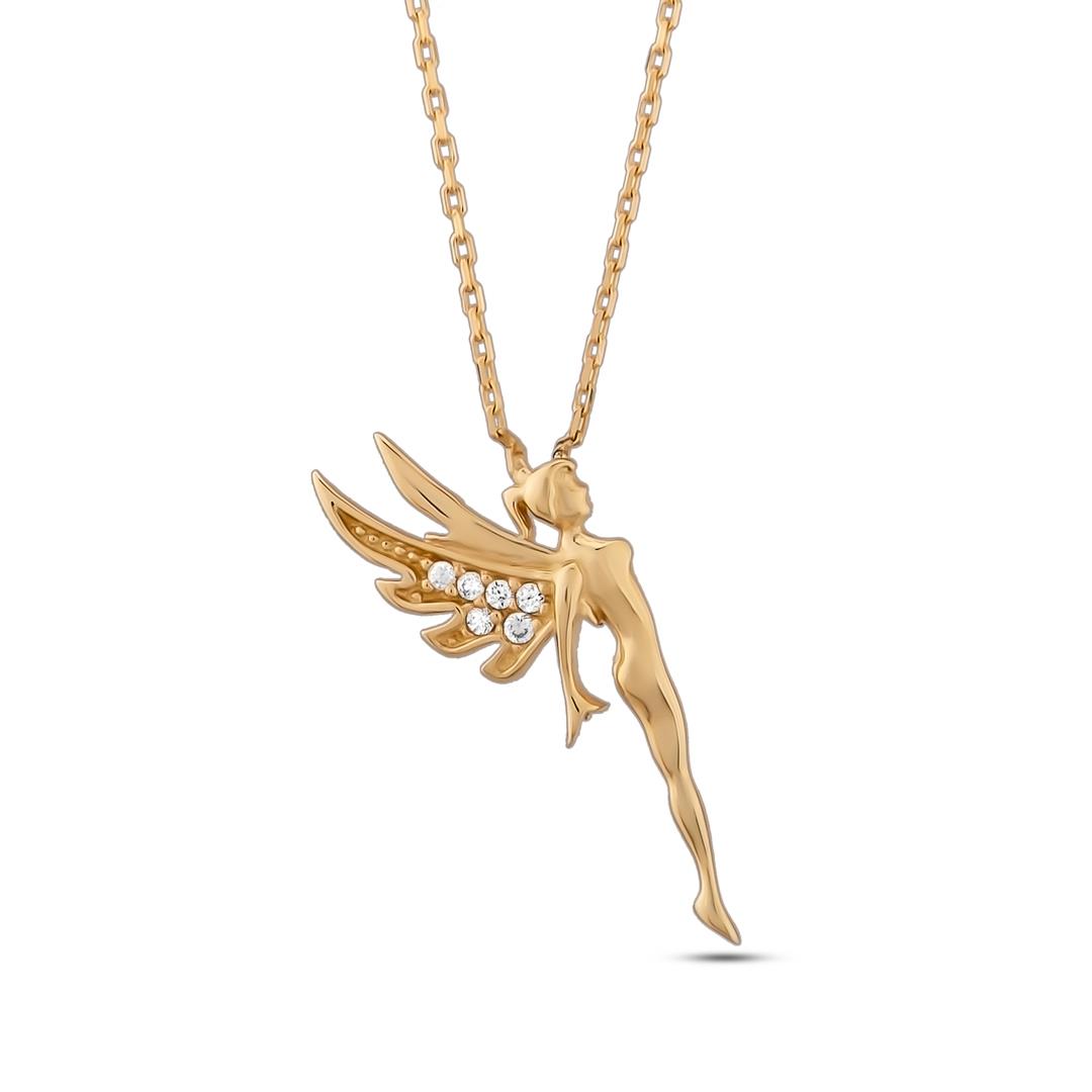 Kanatlı Melek Figürlü Kolye