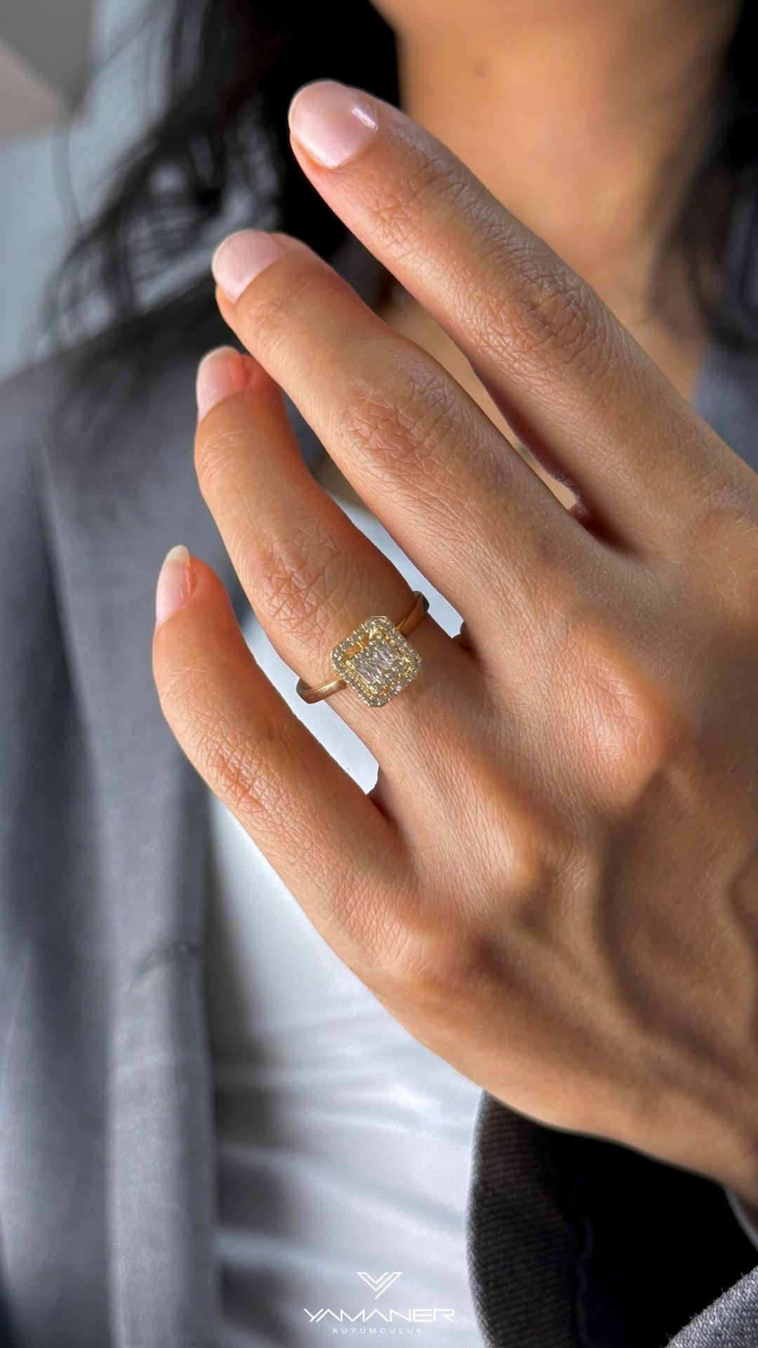 Kare Model Baget Yüzük