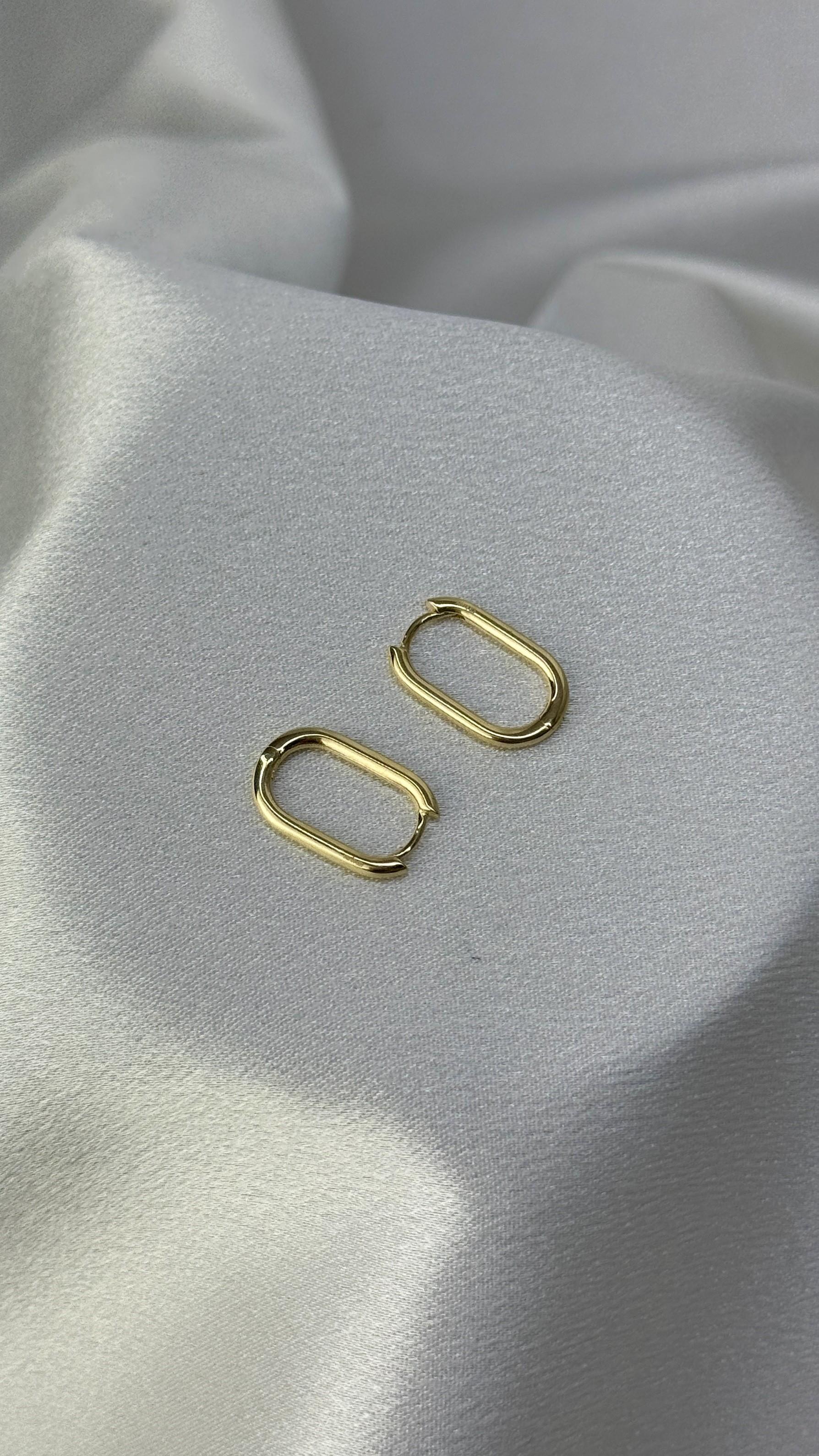 Parlak Ataç Model Altın Küpe