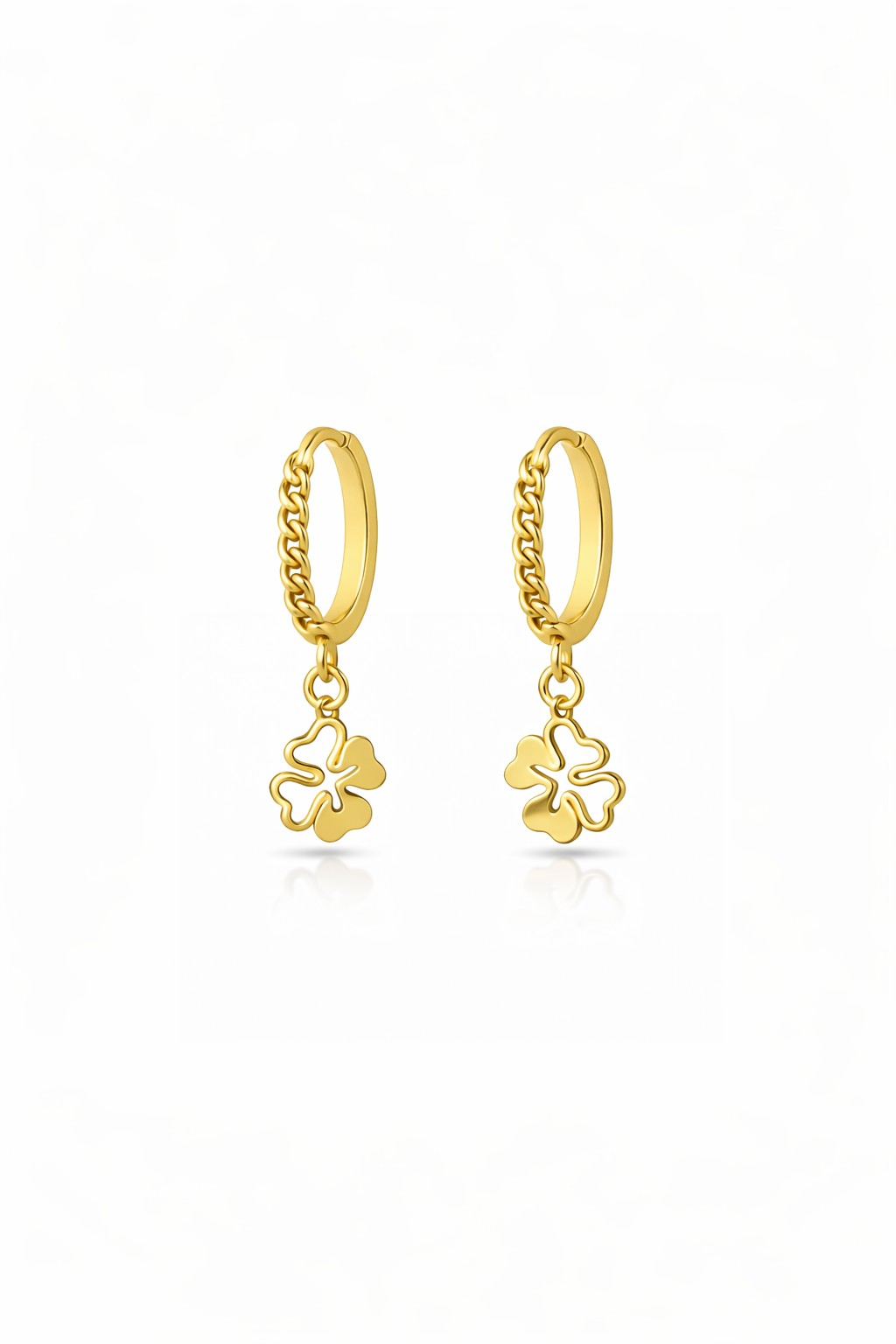 Yonca Sallantılı Halka Küpe