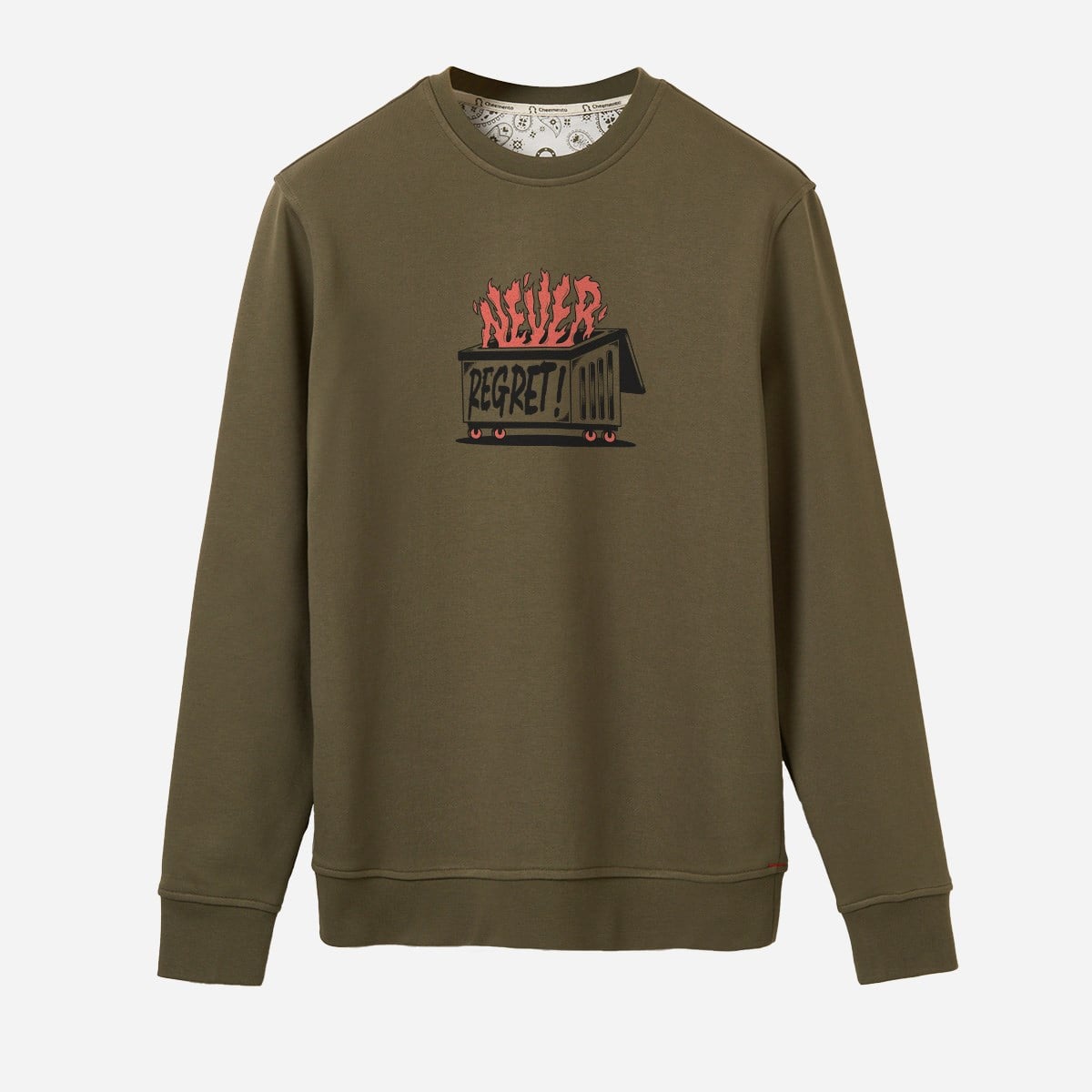  Sweatshirt Never Regret  Kadın Yeşil