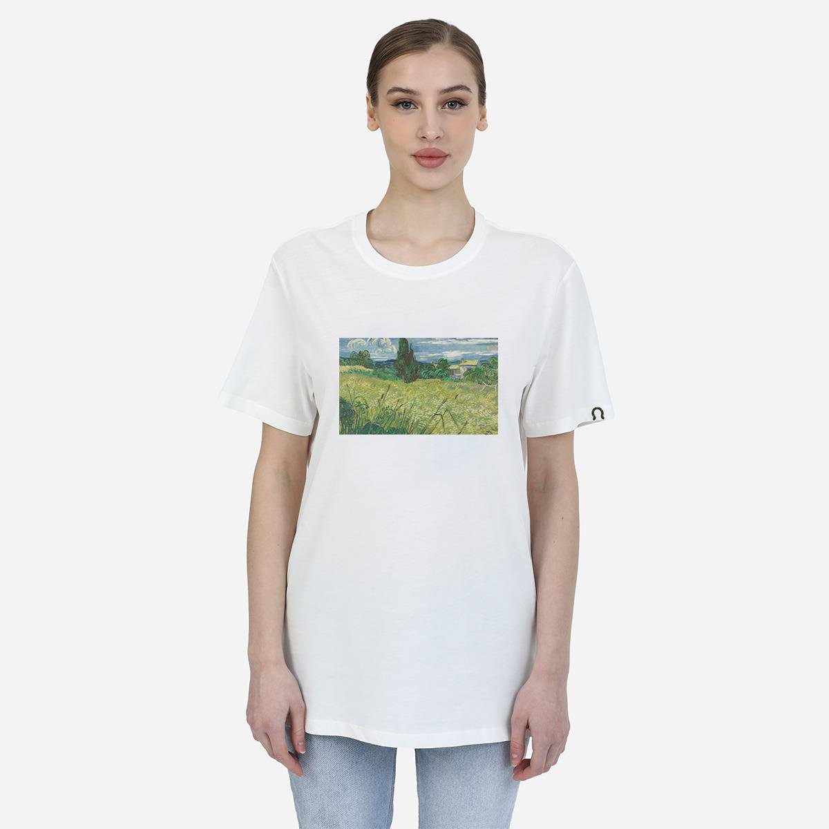 Tshirt Green Wheat Fields Auvers Kadın