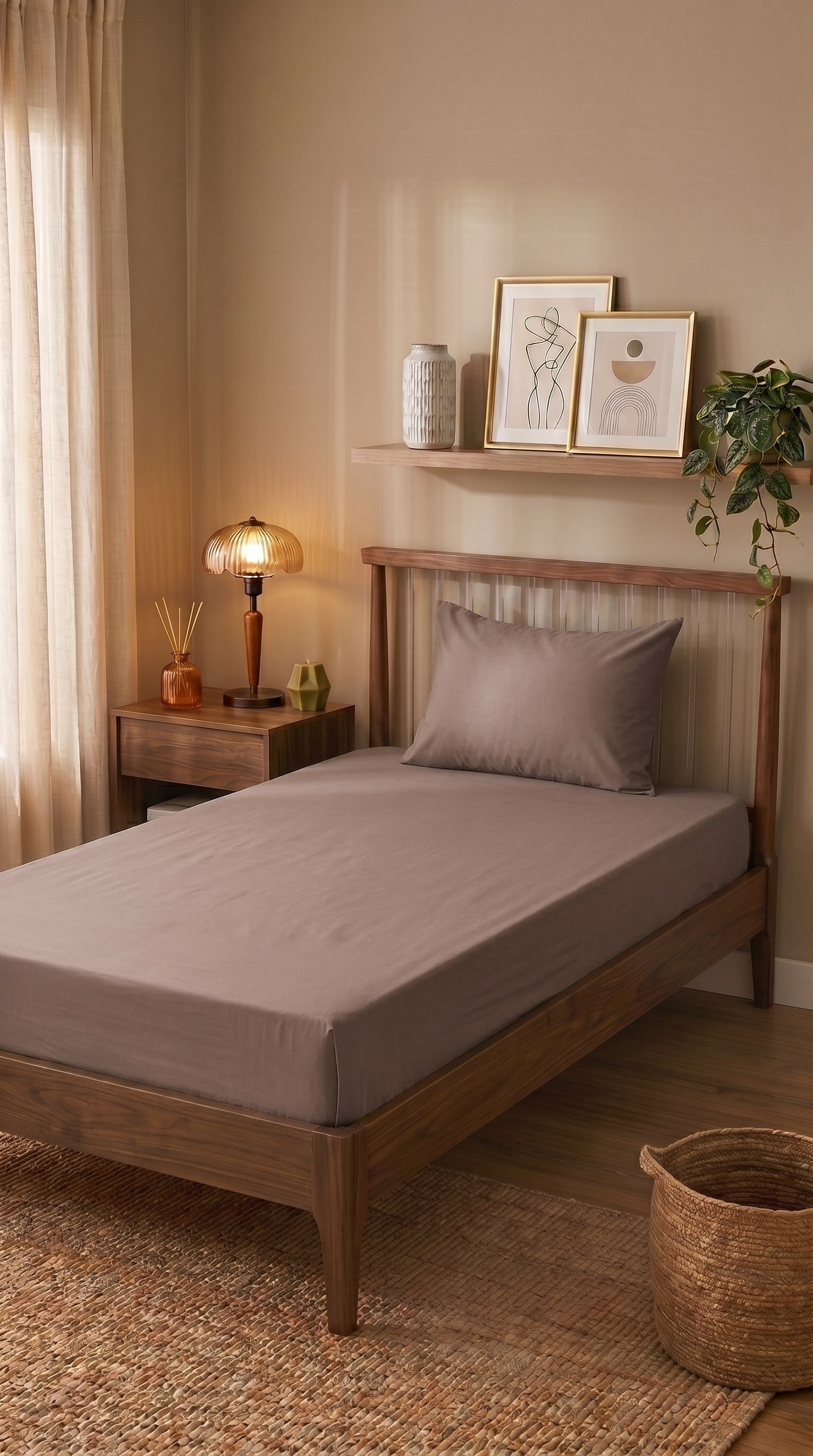 İgi Ranforce Fitted Çarşaf Set - 100x200 cm - Açık Kahve
