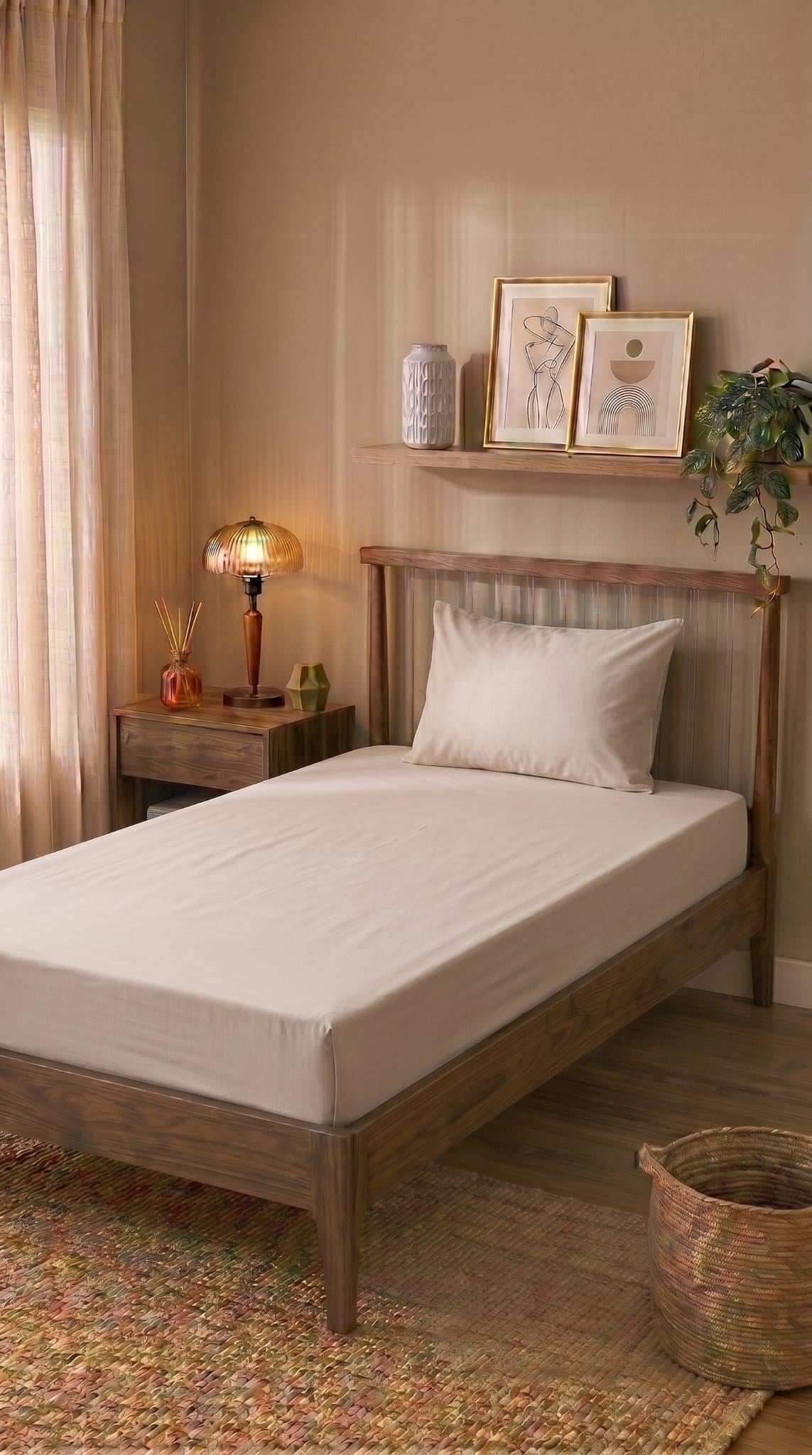İgi Ranforce Fitted Çarşaf Set - 100x200 cm - Açık Bej