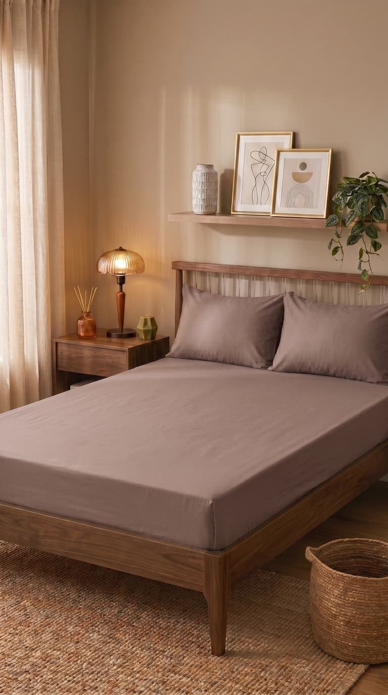 İgi Ranforce Fitted Çarşaf Set - 160x200 cm - Açık Kahve