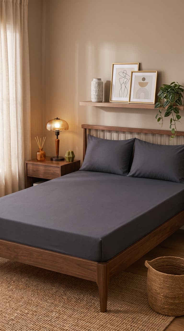 İgi Ranforce Fitted Çarşaf Set - 180x200 cm - Antra