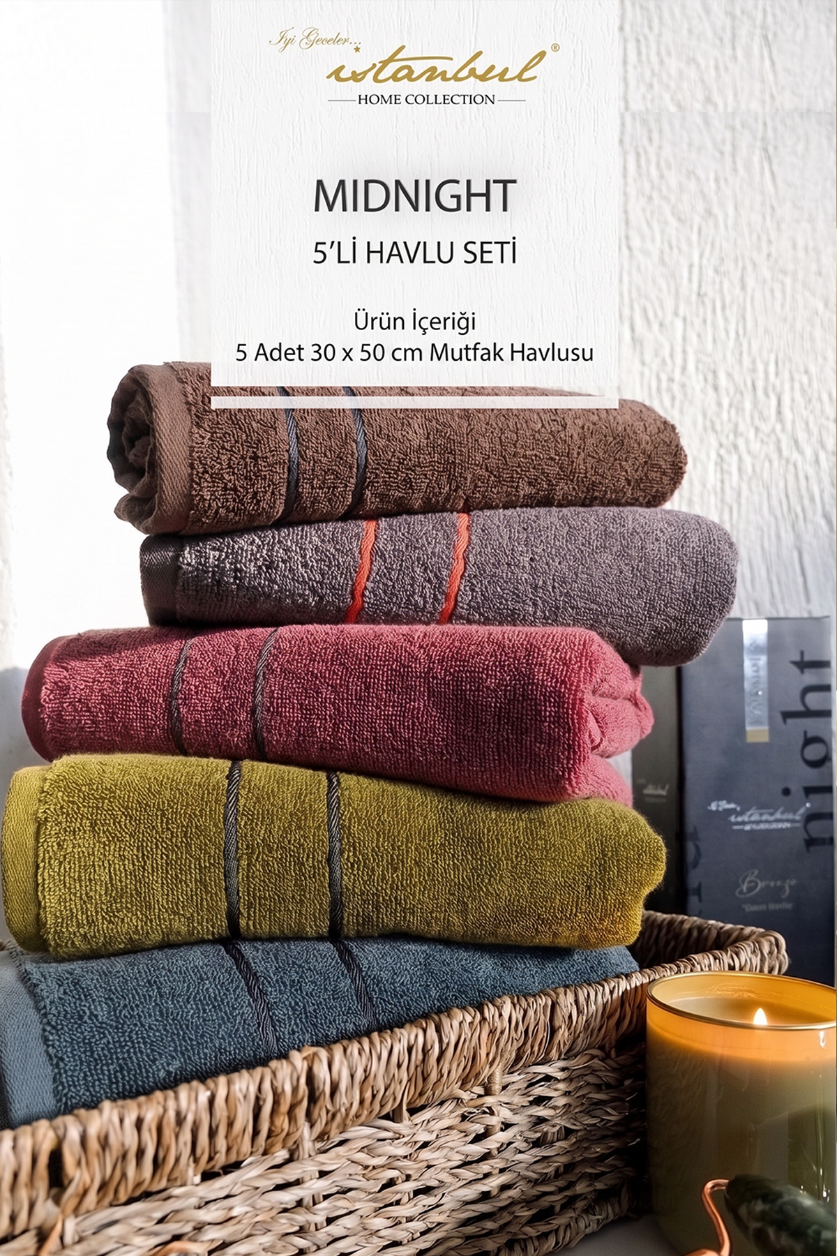 Midnight 30x50 5'li Havlu Seti