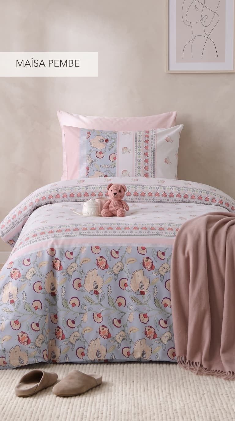 Ranforce Tek Kişilik Nevresim Takımı - Maisa Pembe