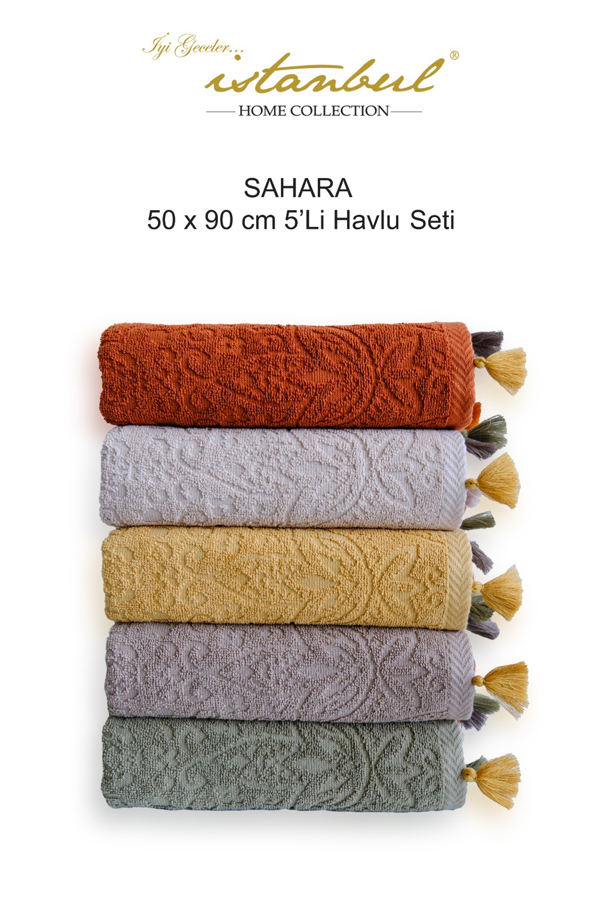 Sahara 50x90 5'li Havlu Seti