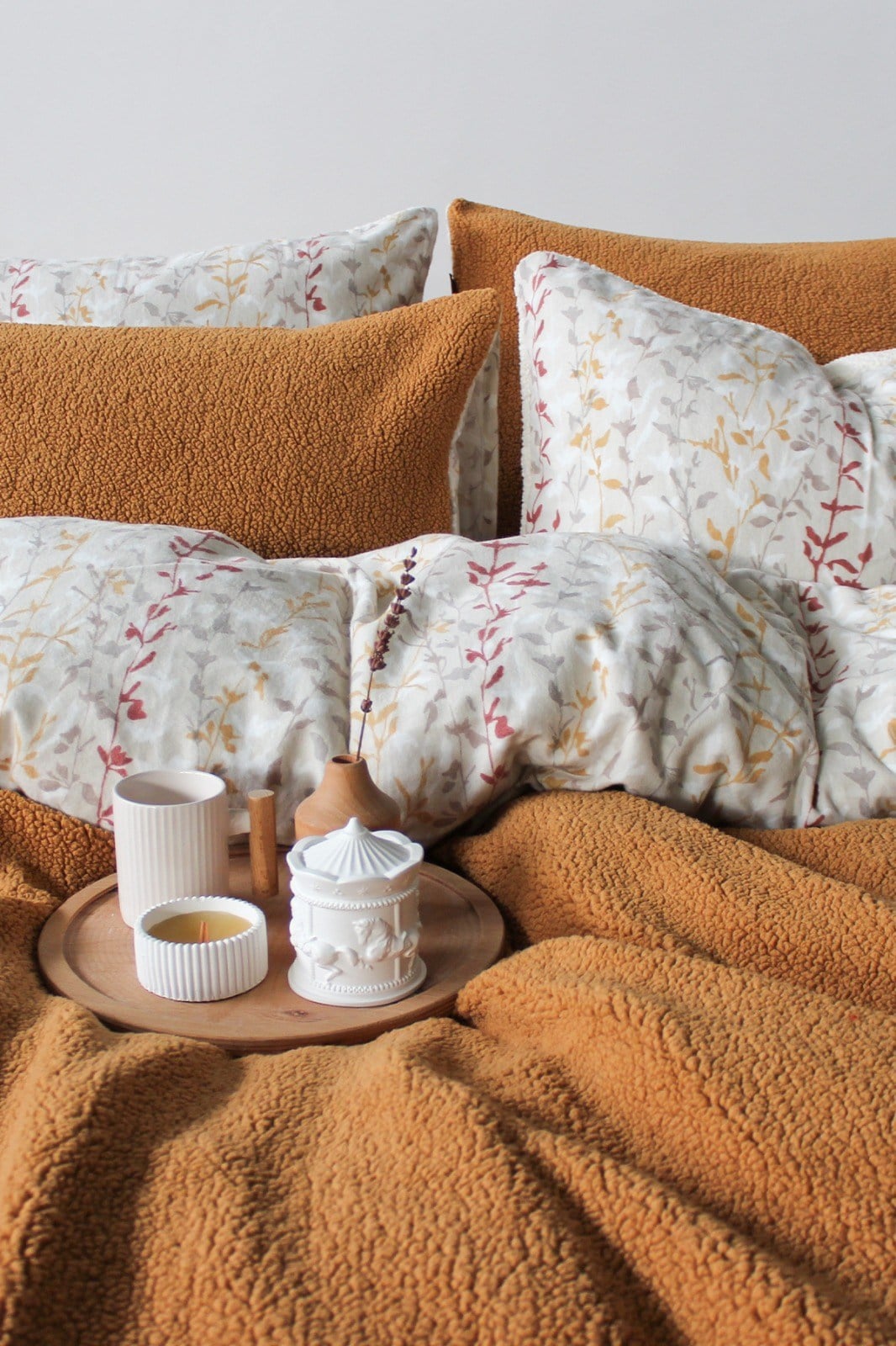 Sherwood Çift Kişilik Yatak Örtüsü Seti Lidya Terracotta - Tarçın