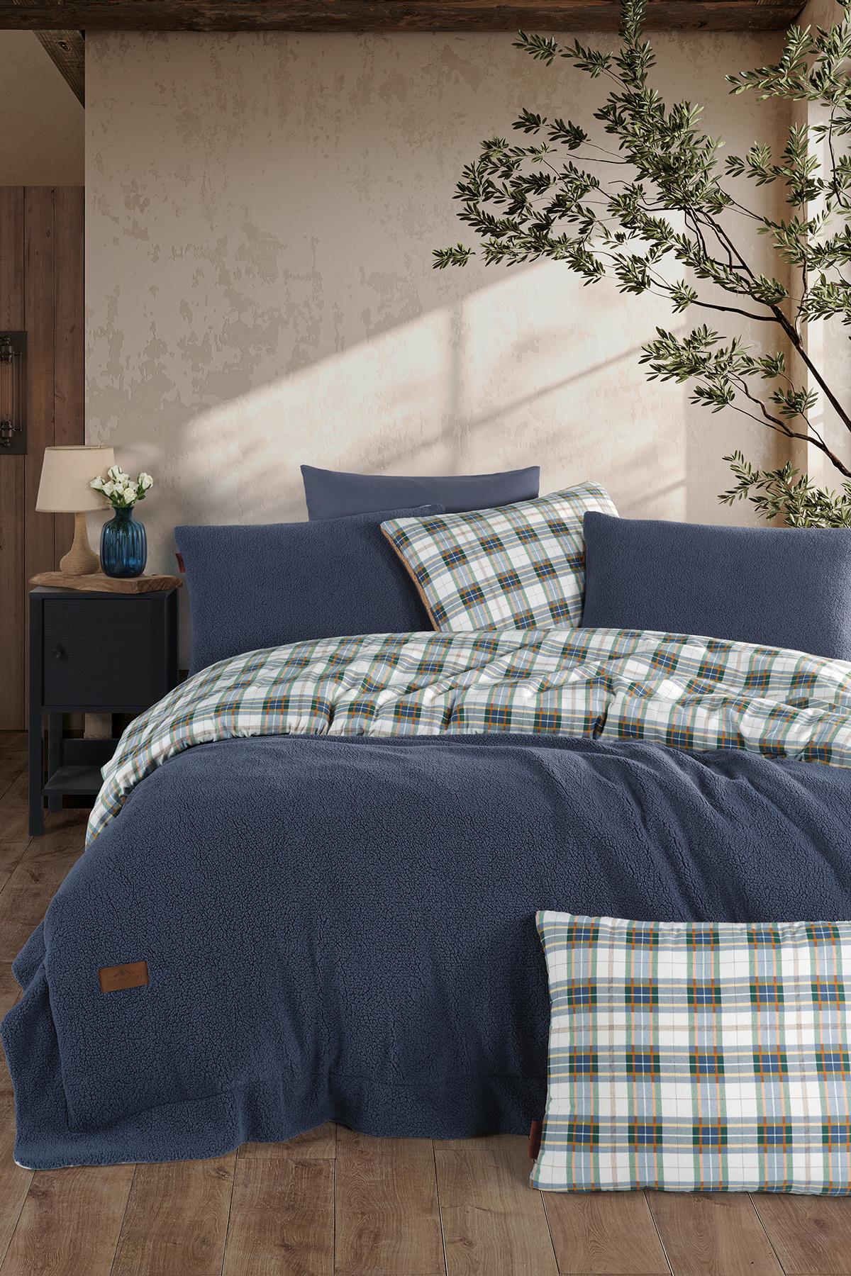 Sherwood Cozy Yeşil Tek Kişilik Yatak Örtüsü Seti İndigo