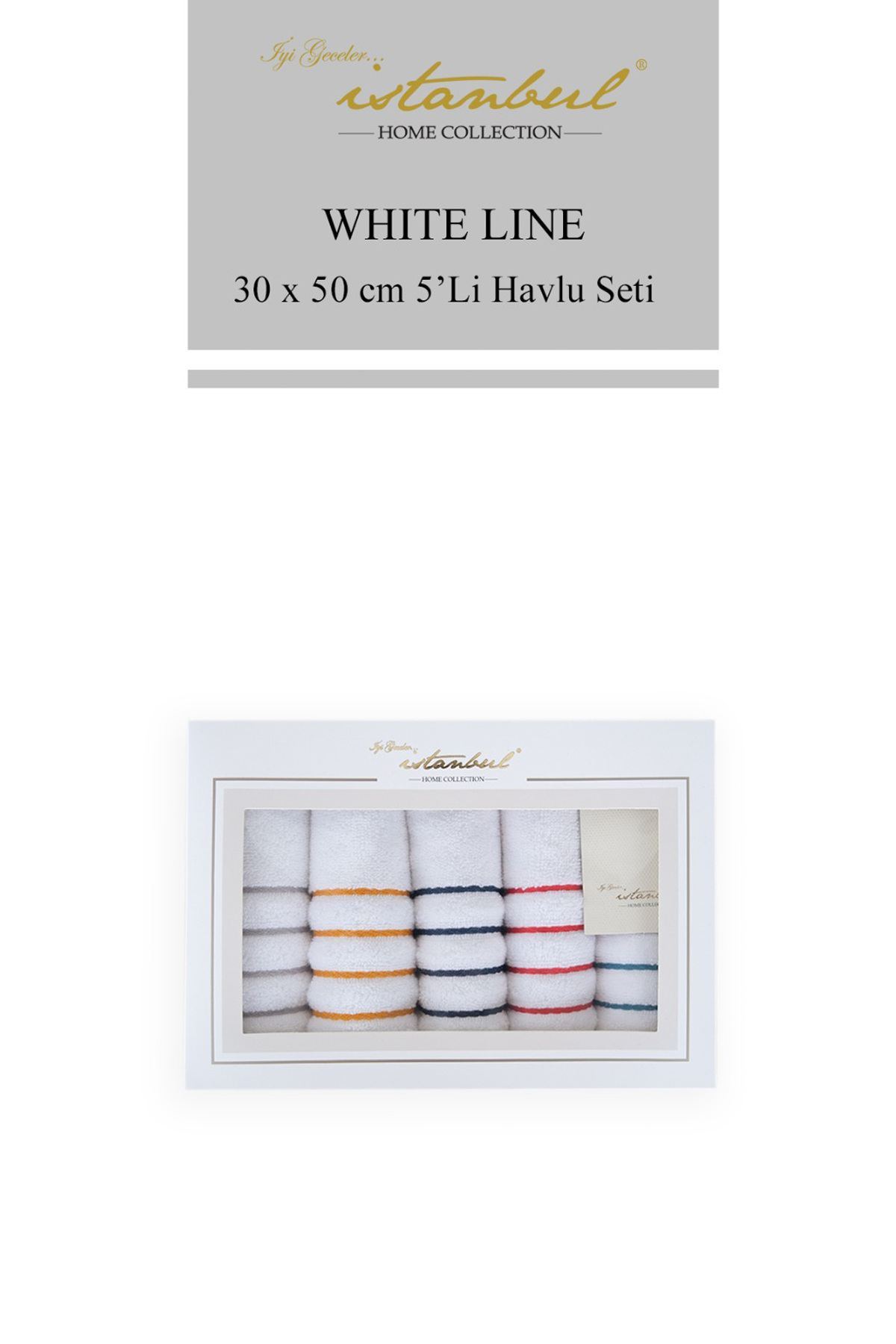 White Line 30x50 5'li Havlu Seti