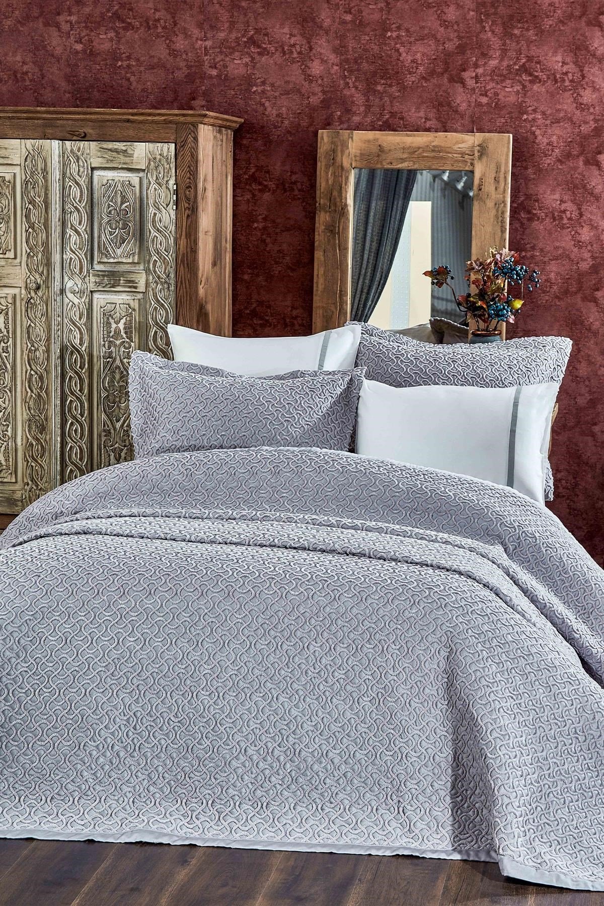 Artova Yatak Örtüsü Gri 260X240