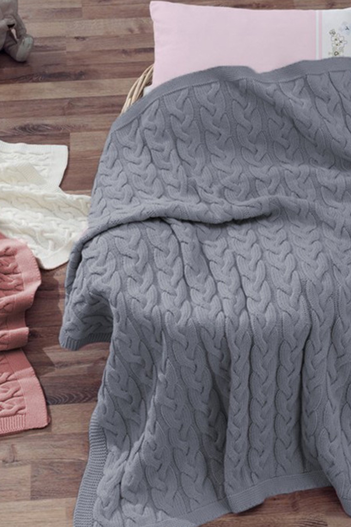 Bayb Love Org Pamuk Bebek Battaniye Gri