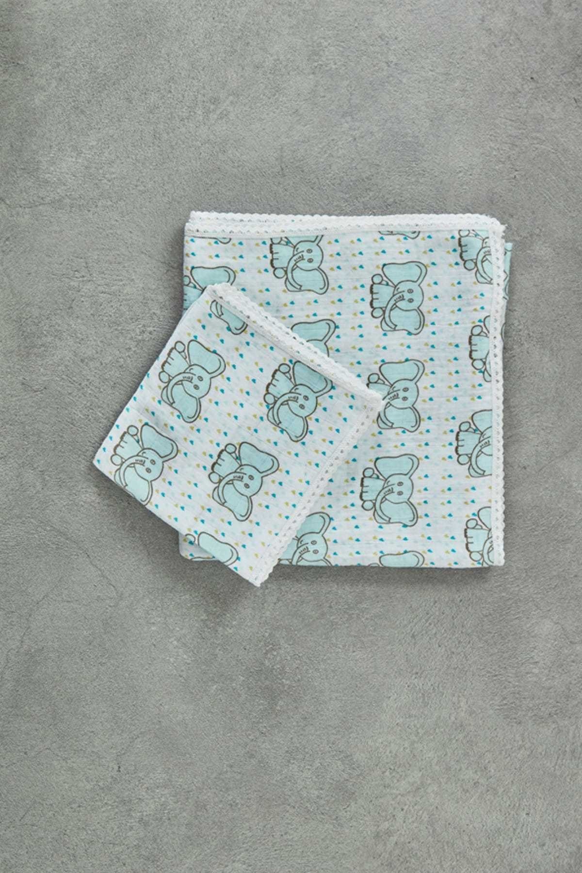 Borneo Müslin Örtü Set Mint