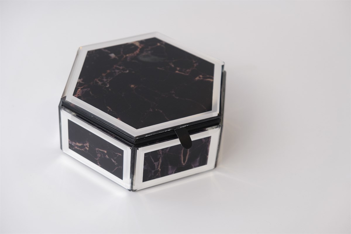 Camlı Takı Kutusu-Altıgen