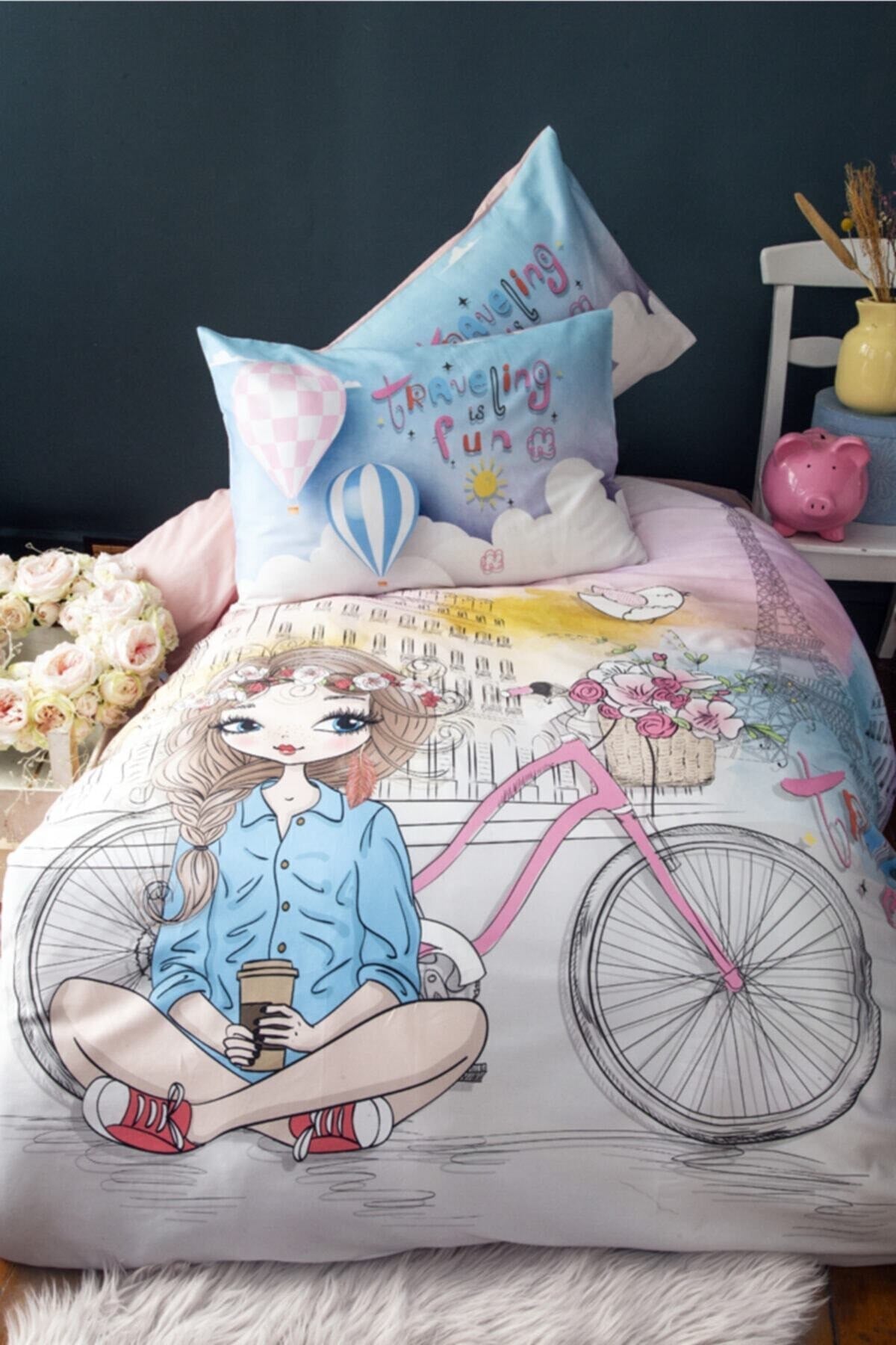 Cozy Girl Dijital Ranforce Nevresim Takımı Tek Kişilik