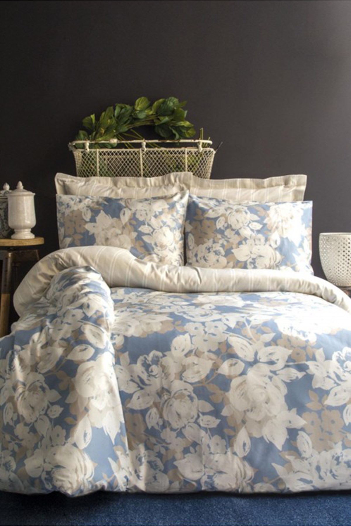 Deco Rose Saten Nevresim Takımı Çift Kişilik