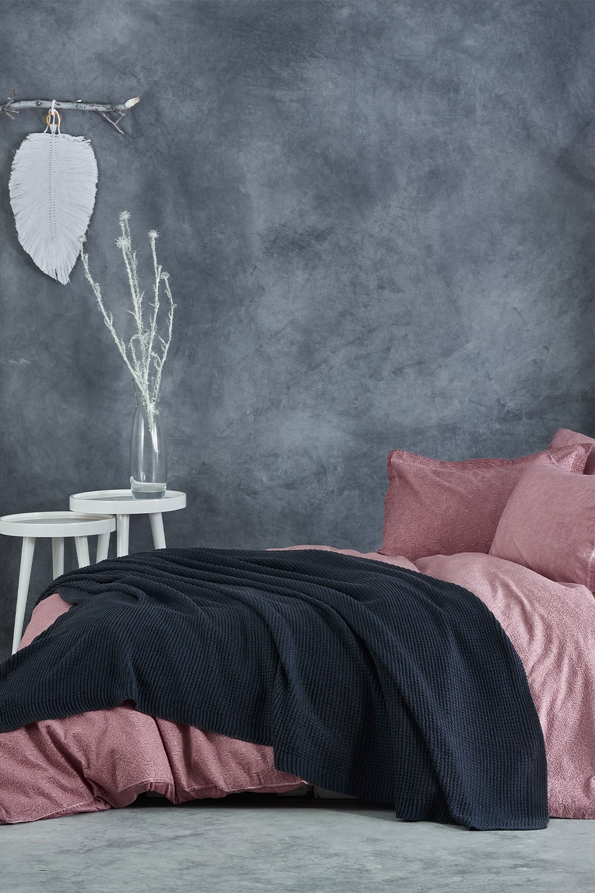 Ecocotton Alina Triko Battaniye Antrasit Çift Kişilik 200*220