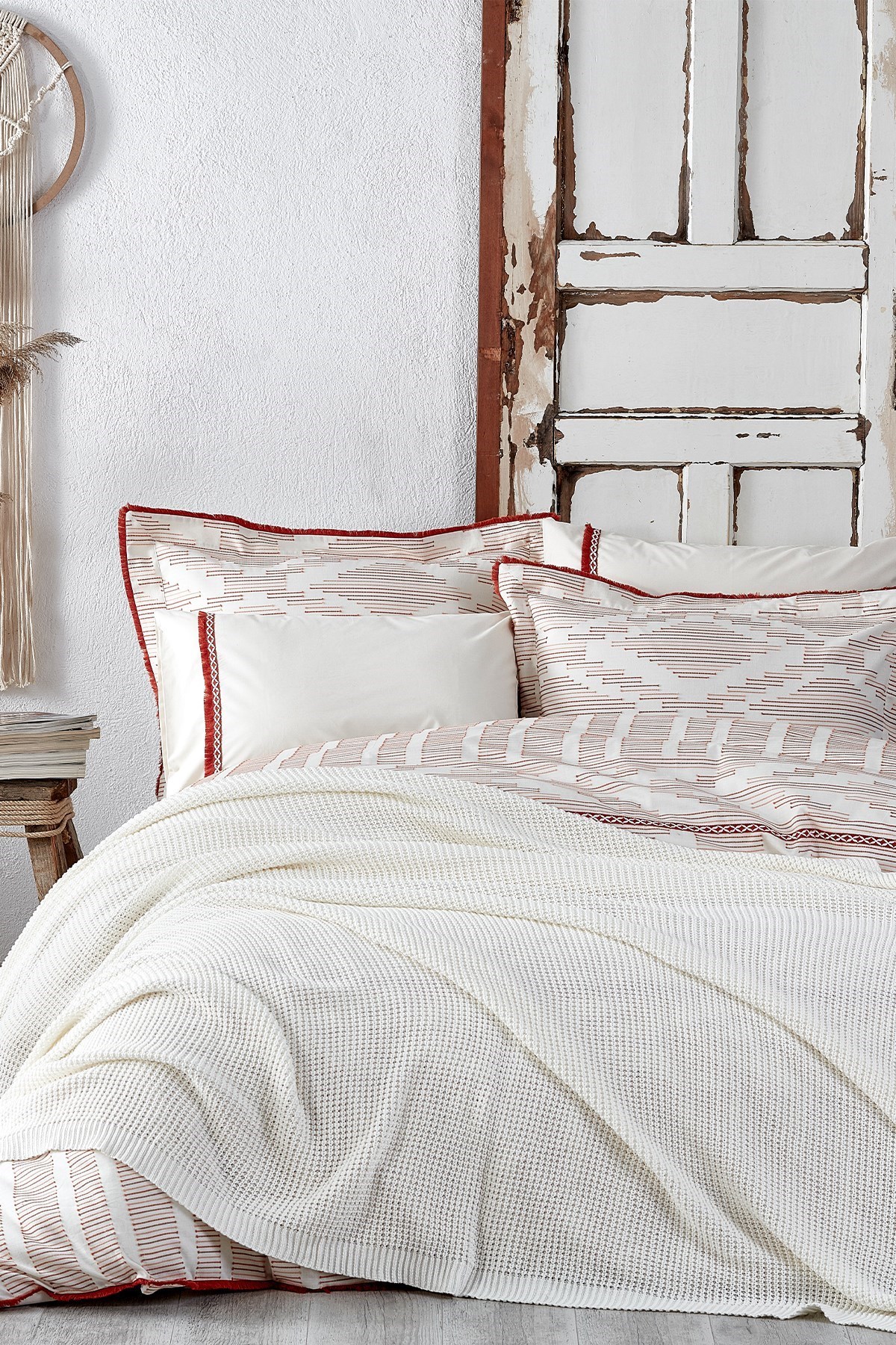 Ecocotton Alina Triko Battaniye Krem Çift Kişilik 200*220