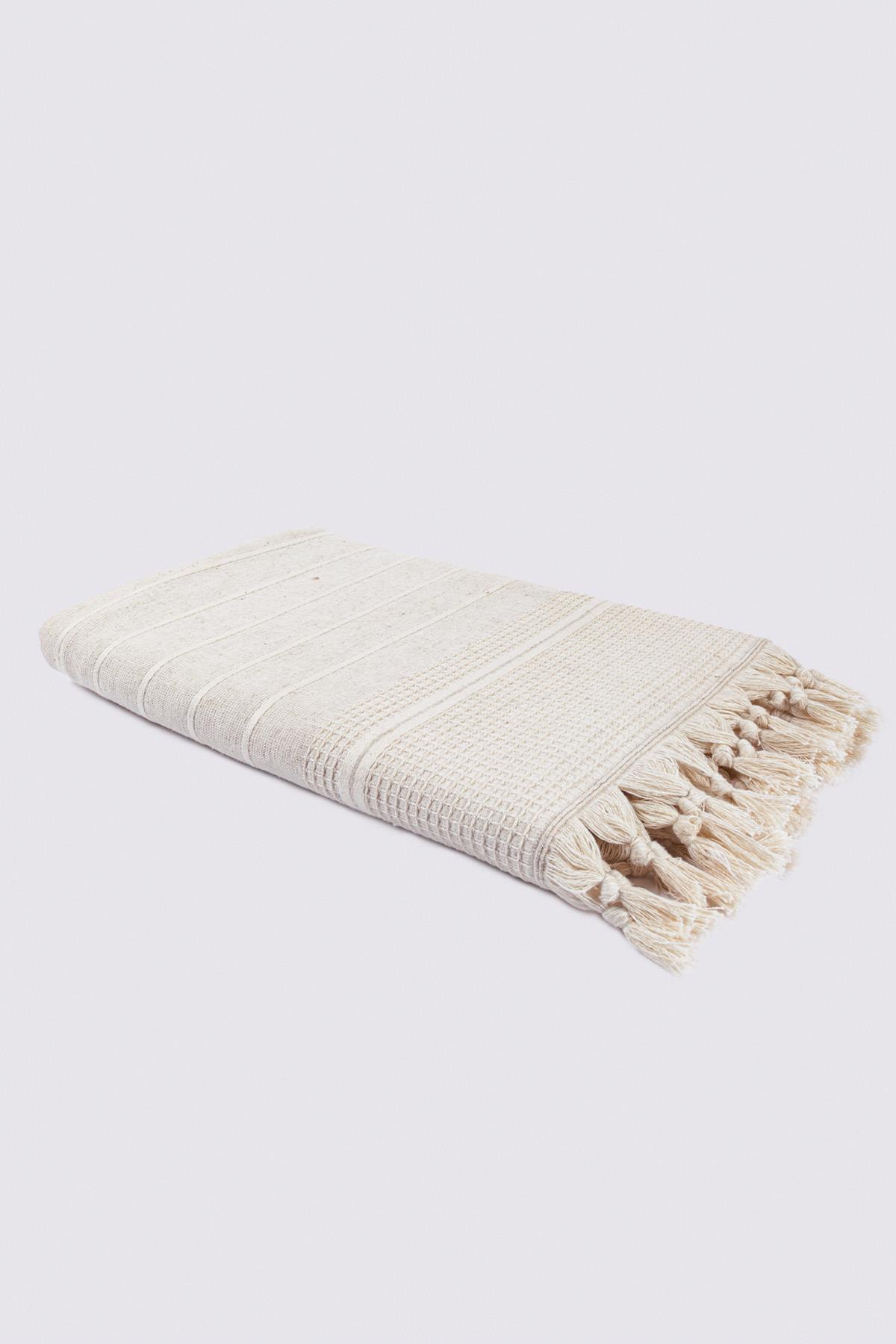Ecocotton Arden Banyo Havlusu %100 Organik Pamuk Karışımlı Kenevir Havlu Bej 80x150 Cm Bej