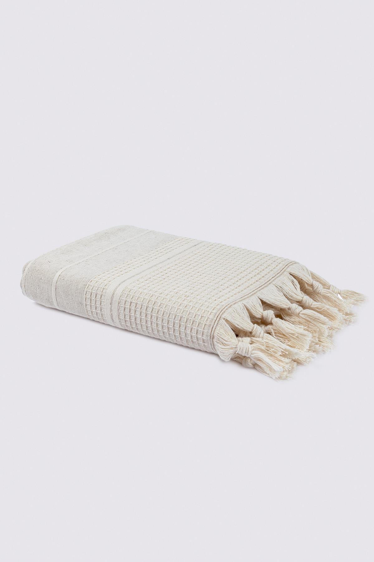 Ecocotton Arden El Yüz Havlusu %100 Organik Pamuk Karışımlı Kenevir Havlu Bej 50x90 Cm