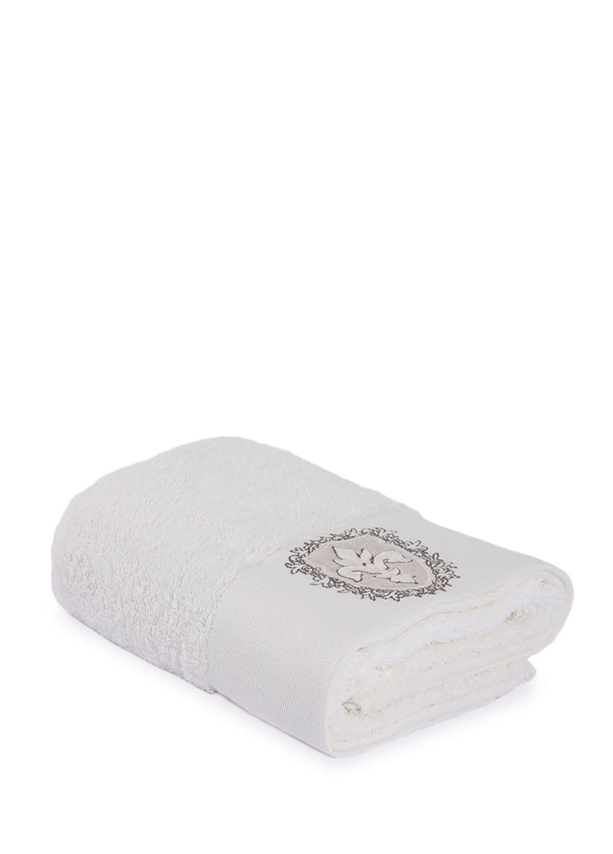 Ecocotton Ella El Yüz Havlusu %100 Organik Pamuk Nakışlı Krem 50x90 Cm