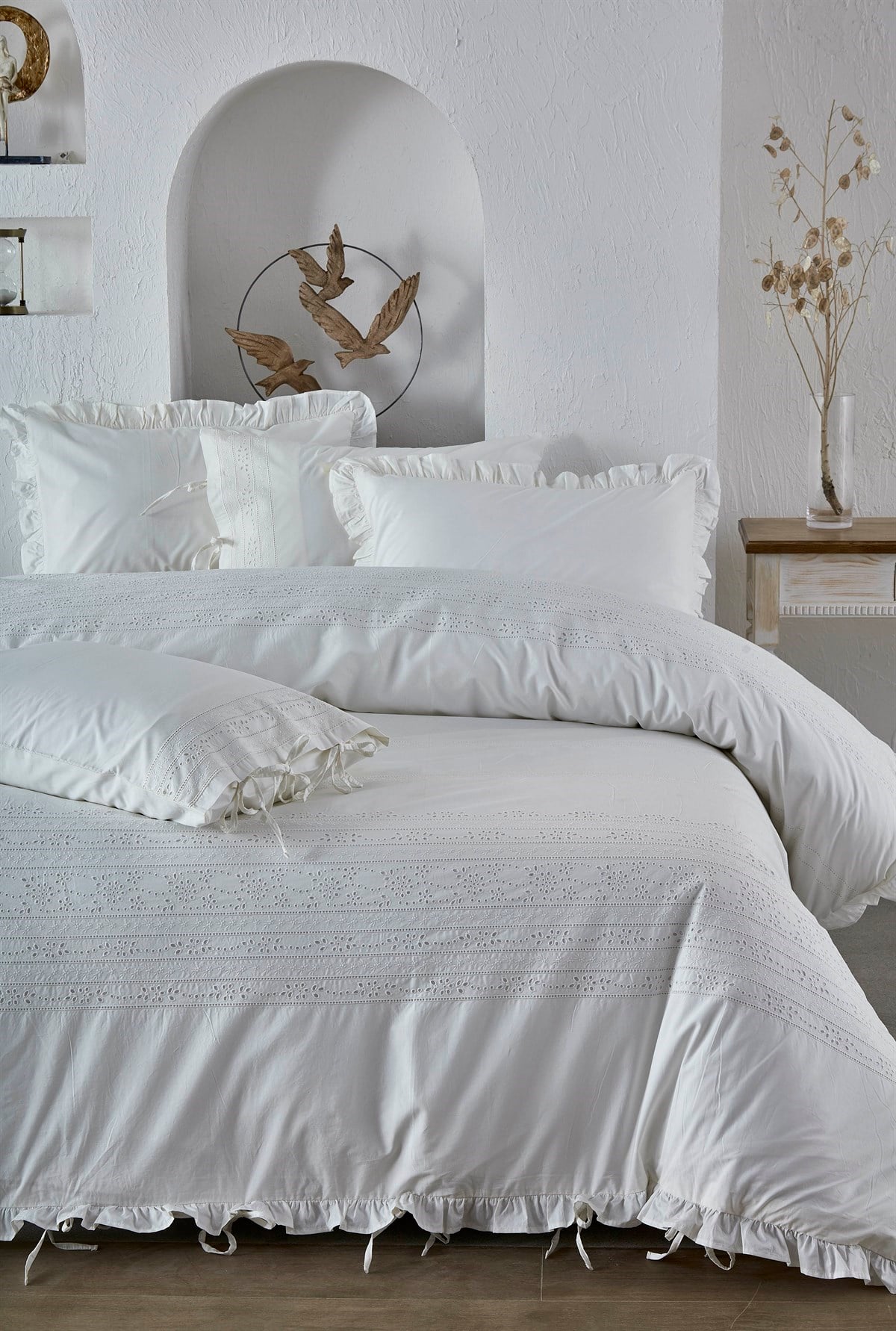 Ecocotton Feris Nevresim Takımı Beyaz Çift Kişilik 200*220