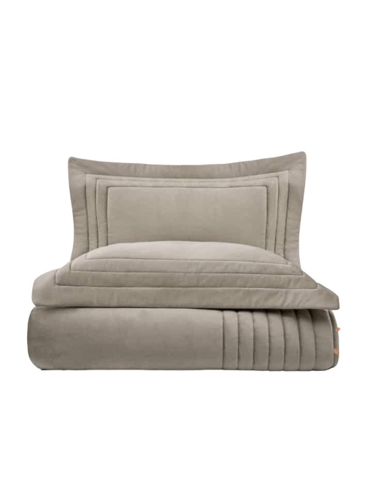 Ecocotton Feza Çift Kişilik Yatak Örtüsü Takımı %50 Pamuk %50 Polyester Bej 240x260 Cm