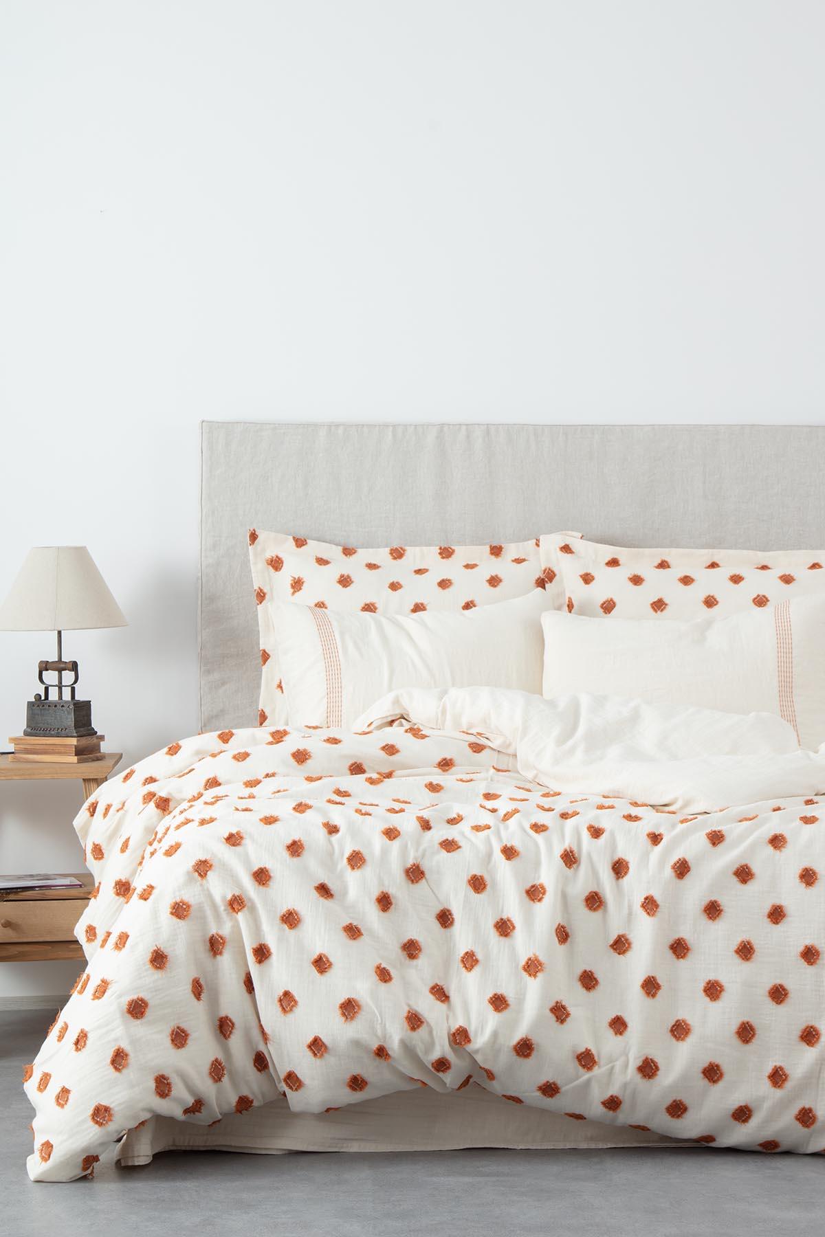 Ecocotton İmre Çift Kişilik Nevresim Takımı %100 Organik Pamuk Müslin Terra 200x220 Cm