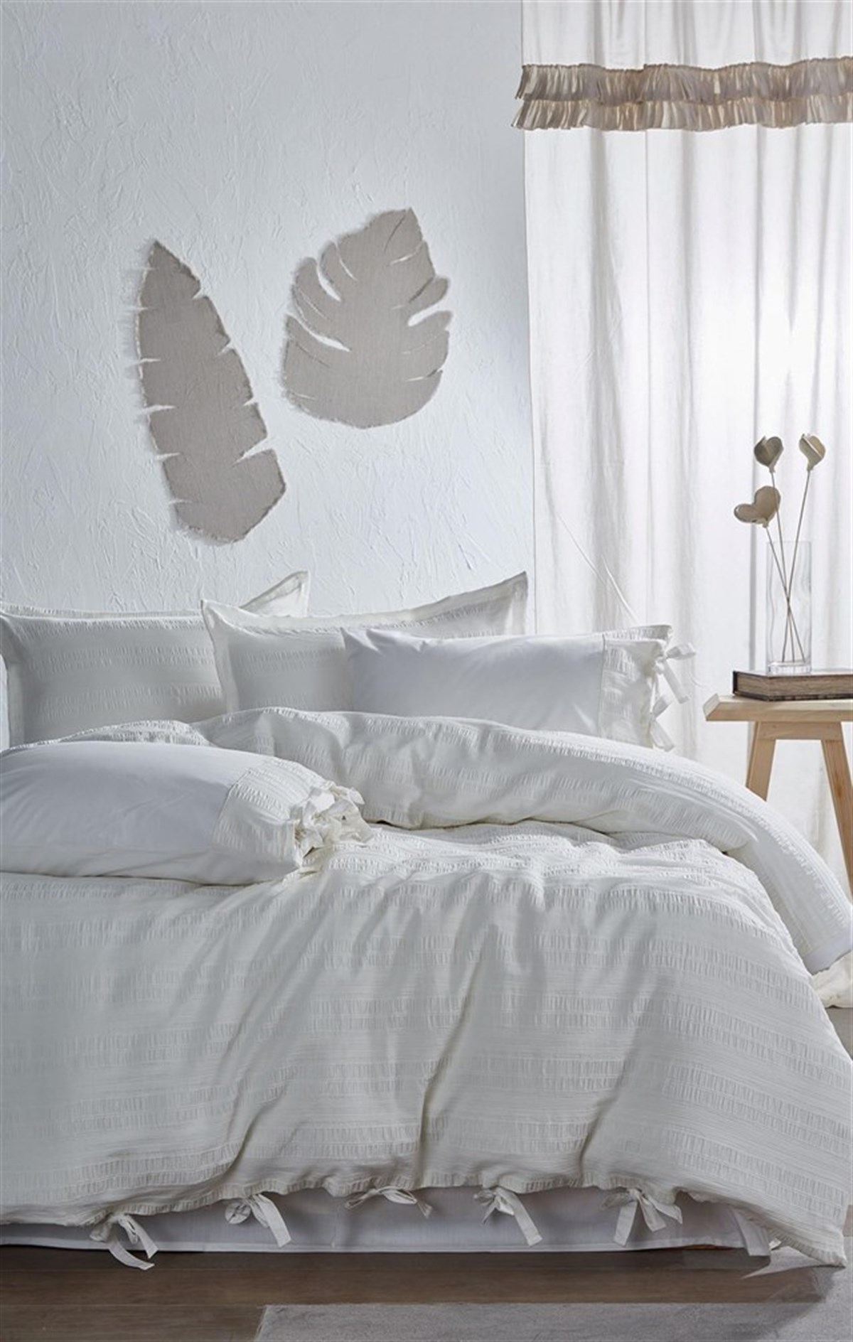 Ecocotton Miha Çift Kişilik Nevresim Takımı %100 Organik Pamuk Likralı Krem 200x220 Cm