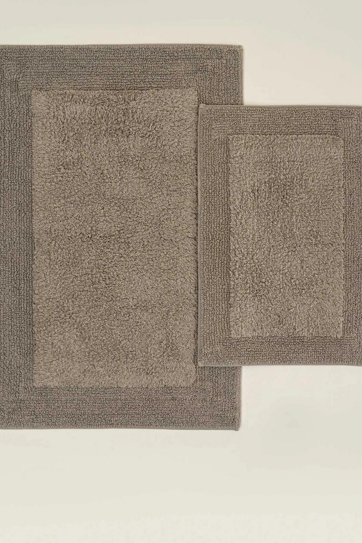 Ecocotton Petra 2'li Banyo Paspas Seti %100 Karde Pamuk Bej60x90-40x60