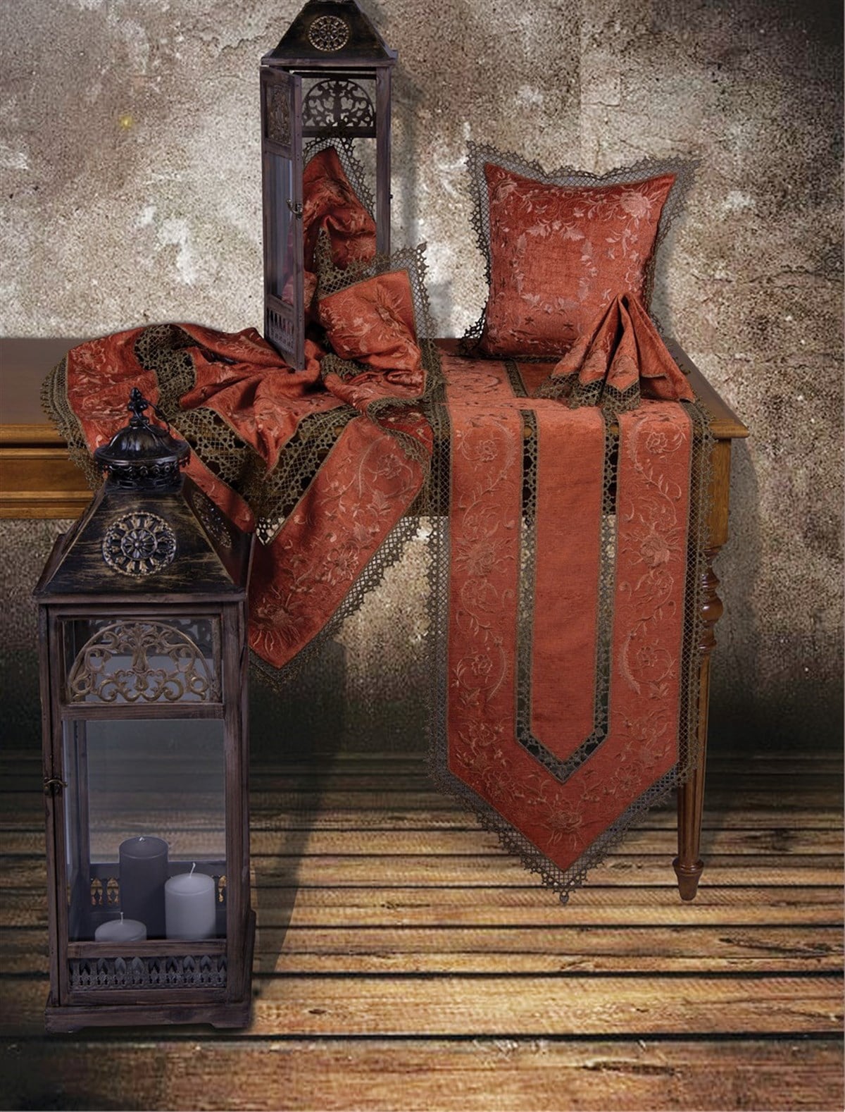 Fel Kırlent Keten Kiremit 43X43